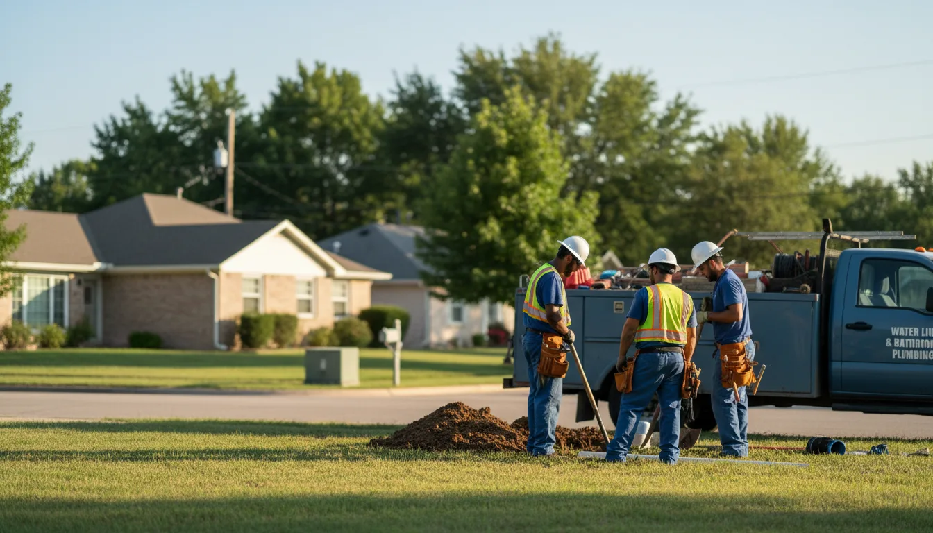 Residential water line and bathroom plumbing service in Trenton, OH